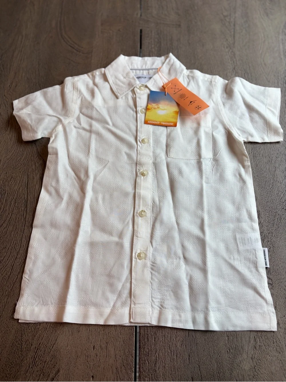 Sovereign Code boys short-sleeve button-down shirt in white size 5. NWT!